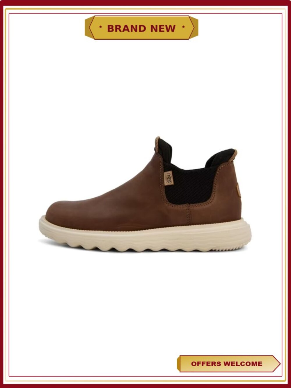 Women's Chelsea Ankle Boots Pull On Leather Craft Removable Memory Foam Insole